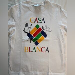 Casablanca White Graphic Tee fits like a XL